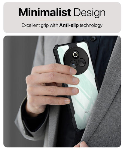 VAKIBO Super Premium Black Border Transparent Case With Corner Protection & Camera Protection Suitable for Realme P3 Pro