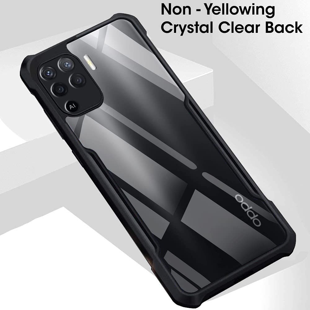 VAKIBO Super Premium Black Border Transparent Case With Corner Protection & Camera Protection Suitable for Oppo F19 Pro