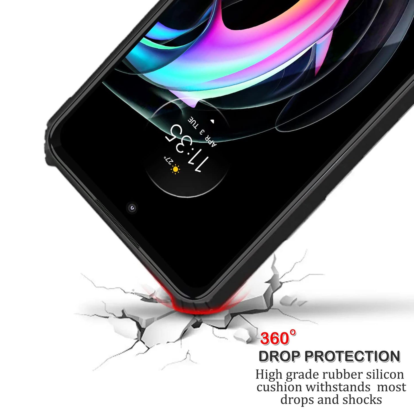 VAKIBO Super Premium Black Border Transparent Case With Corner Protection & Camera Protection Suitable for Moto Edge 30 Pro
