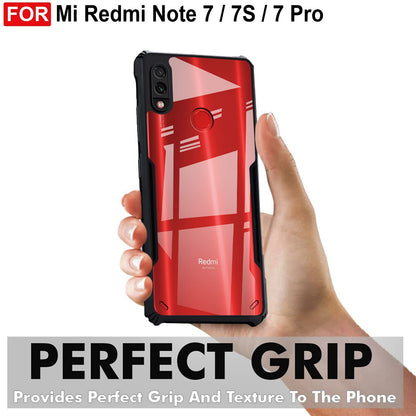 VAKIBO Super Premium Black Border Transparent Case With Corner Protection & Camera Protection Suitable for Mi Redmi Note 7 Pro