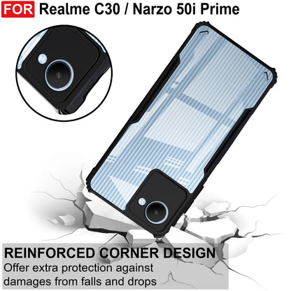 VAKIBO Super Premium Black Border Transparent Case With Corner Protection & Camera Protection Suitable for Realme C30