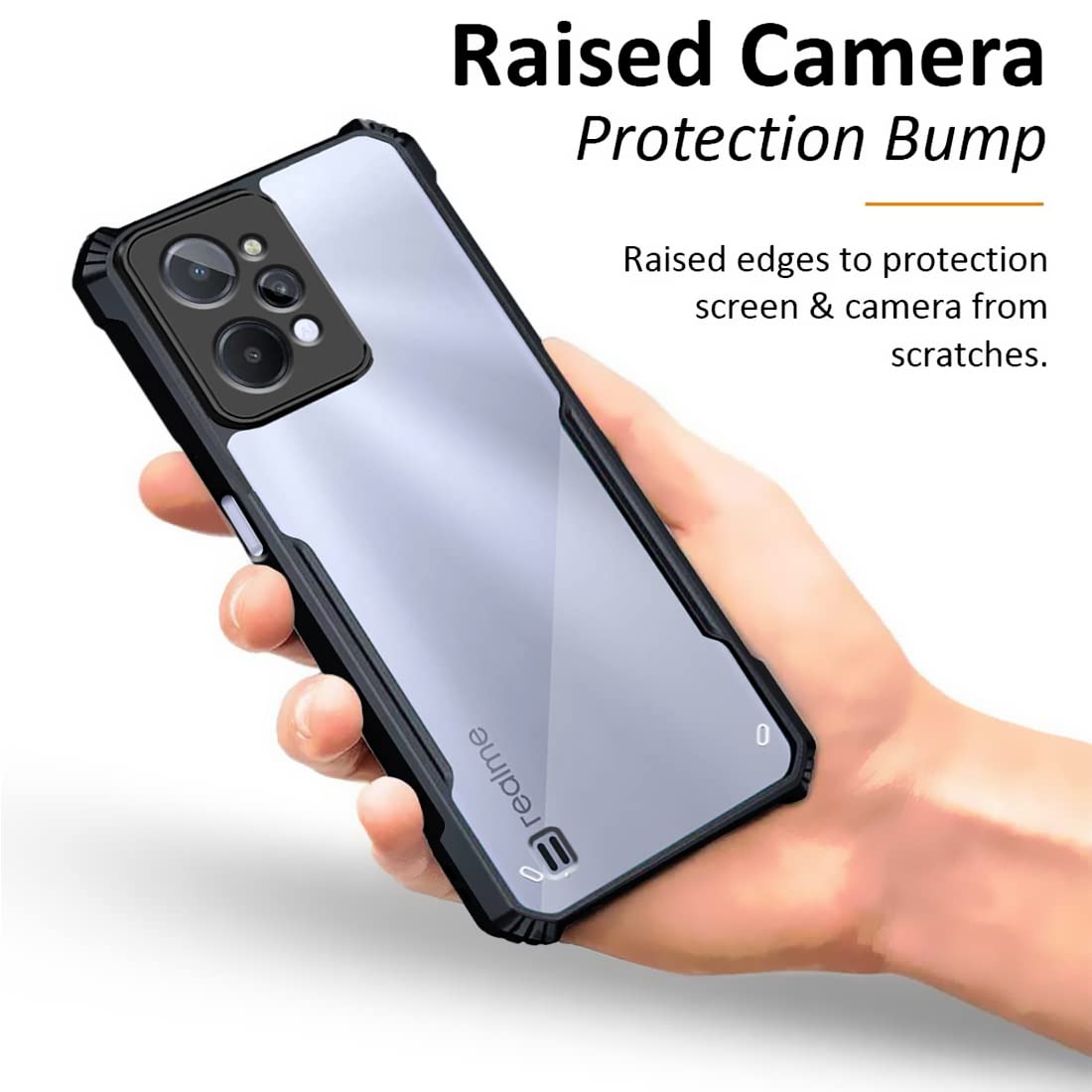 VAKIBO Super Premium Black Border Transparent Case With Corner Protection & Camera Protection Suitable for Realme C31