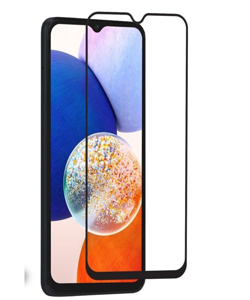 Super Premium Quality Tempered Glass Screen Guard Protector With Black Border Suitable For Samsung Galaxy A14 4G