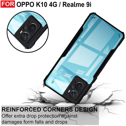 VAKIBO Super Premium Black Border Transparent Case With Corner Protection & Camera Protection Suitable for Realme 9i 4G