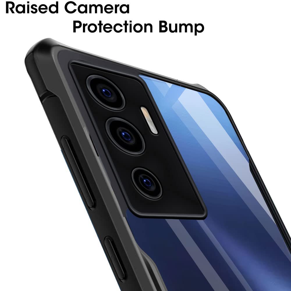 VAKIBO Super Premium Black Border Transparent Case With Corner Protection & Camera Protection Suitable for Vivo V23E