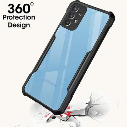 VAKIBO Super Premium Black Border Transparent Case With Corner Protection & Camera Protection Suitable for Samsung A23 4G