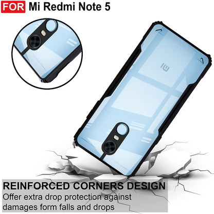 VAKIBO Super Premium Black Border Transparent Case With Corner Protection & Camera Protection Suitable for Mi Redmi Note 5