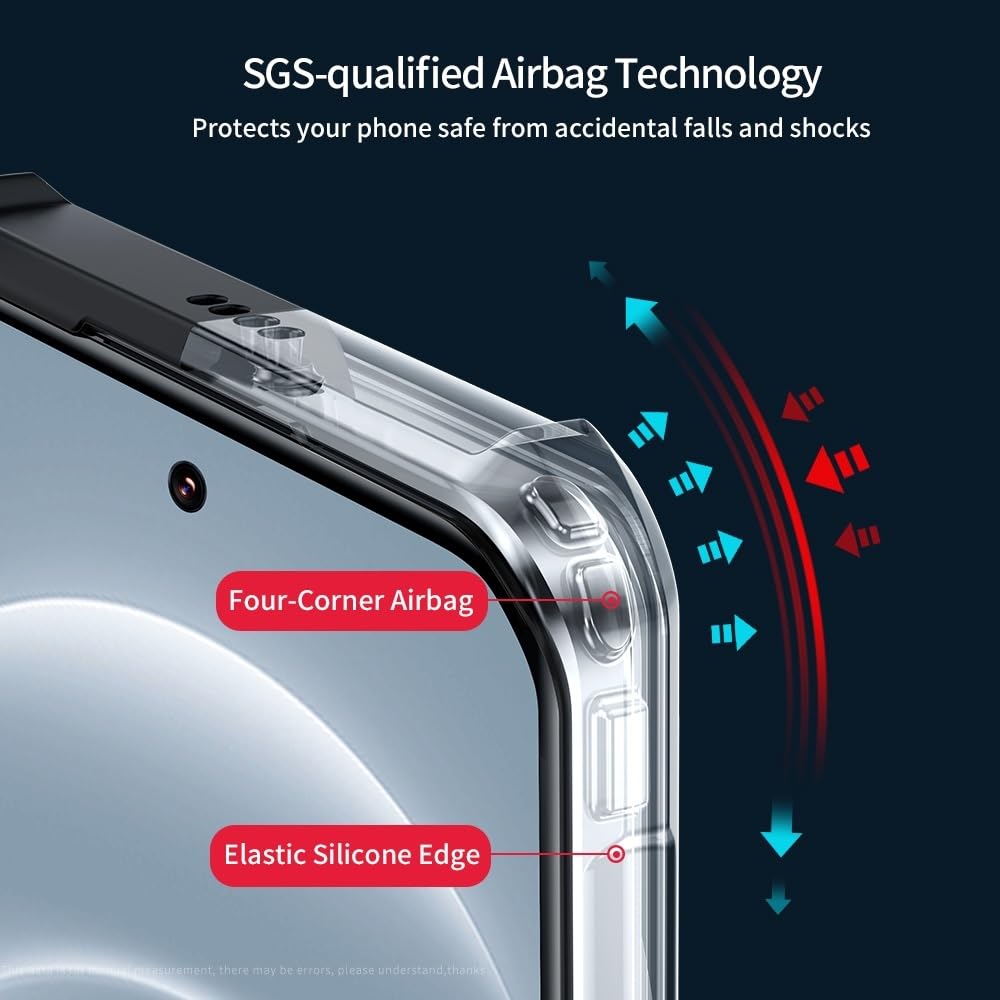 VAKIBO Best Selling Black and Transparent Coloured Made With Soft TPU and Acrylic Back Cover Case With 4 Corner and Camera Protection Suitable for Oppp Reno 12 Pro