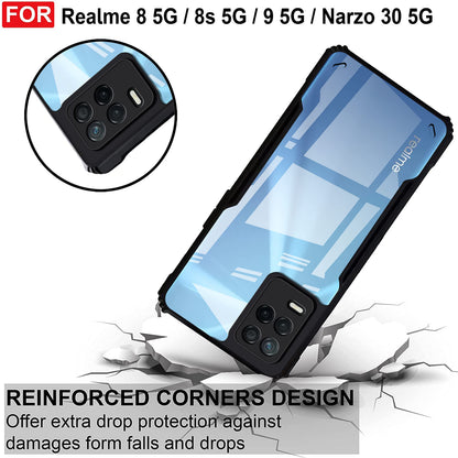 VAKIBO Super Premium Black Border Transparent Case With Corner Protection & Camera Protection Suitable for Realme 8 5G