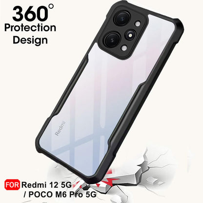 VAKIBO Super Premium Black Border Transparent Case With Corner Protection & Camera Protection Suitable for Mi Redmi 12 5G