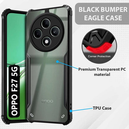VAKIBO Super Premium Black Border Transparent Case With Corner Protection & Camera Protection Suitable for Oppo F27