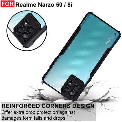 VAKIBO Super Premium Black Border Transparent Case With Corner Protection & Camera Protection Suitable for Realme Narzo 50