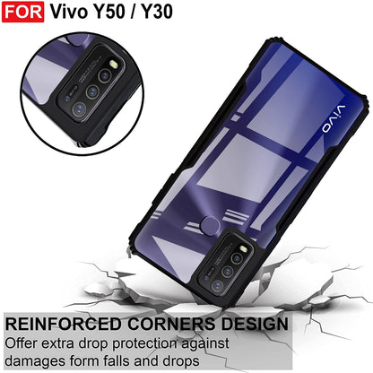 VAKIBO Super Premium Black Border Transparent Case With Corner Protection & Camera Protection Suitable for Vivo Y30