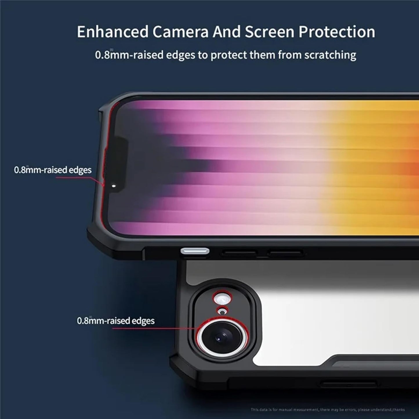 VAKIBO Best Selling Black and Transparent Coloured Made With Soft TPU and Acrylic Back Cover Case With 4 Corner and Camera Protection Suitable for iPhone 16E