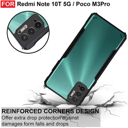 VAKIBO Super Premium Black Border Transparent Case With Corner Protection & Camera Protection Suitable for Mi Poco M3 Pro