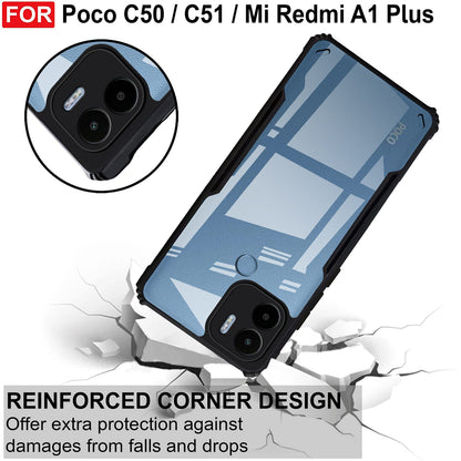 VAKIBO Super Premium Black Border Transparent Case With Corner Protection & Camera Protection Suitable for Mi Redmi A1+