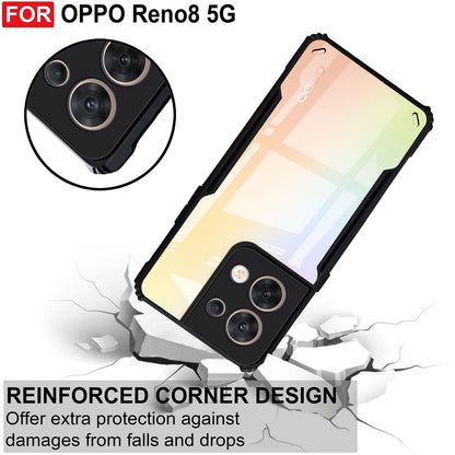 VAKIBO Super Premium Black Border Transparent Case With Corner Protection & Camera Protection Suitable for Oppo Reno 8 5G