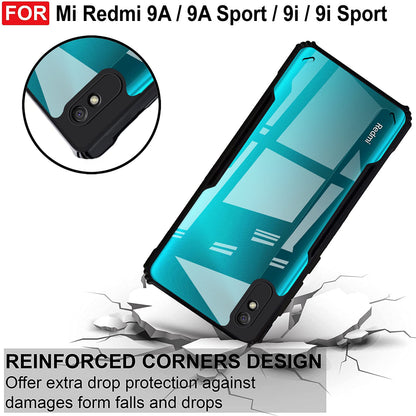 VAKIBO Super Premium Black Border Transparent Case With Corner Protection & Camera Protection Suitable for Mi Redmi 9i SPORT