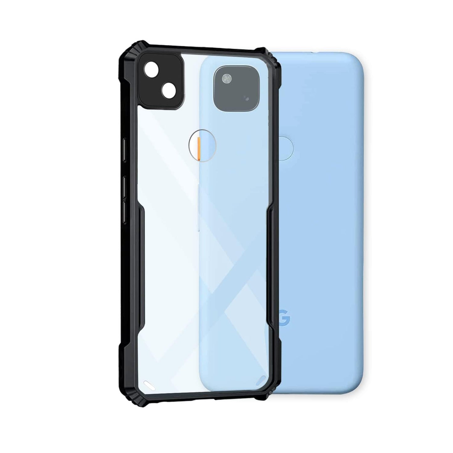 VAKIBO Best Selling Black and Transparent Coloured Made With Soft TPU and Acrylic Back Cover Case With 4 Corner and Camera Protection Suitable for Google Pixel 4A