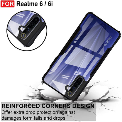 VAKIBO Super Premium Black Border Transparent Case With Corner Protection & Camera Protection Suitable for Realme 6