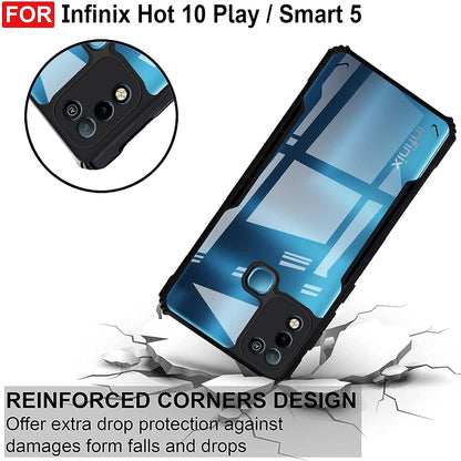 VAKIBO Super Premium Black Border Transparent Case With Corner Protection & Camera Protection Suitable for Infinix Hot 10 Play