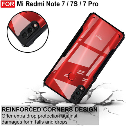 VAKIBO Super Premium Black Border Transparent Case With Corner Protection & Camera Protection Suitable for Mi Redmi Note 7