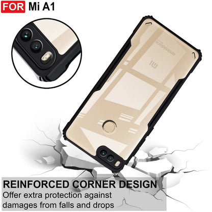 VAKIBO Super Premium Black Border Transparent Case With Corner Protection & Camera Protection Suitable for MI A1