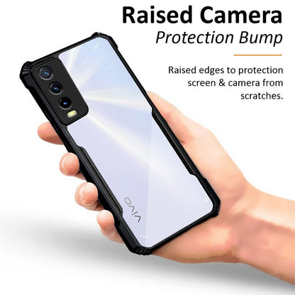 VAKIBO Super Premium Black Border Transparent Case With Corner Protection & Camera Protection Suitable for Vivo Y20