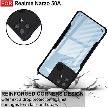VAKIBO Super Premium Black Border Transparent Case With Corner Protection & Camera Protection Suitable for Realme Narzo 50A