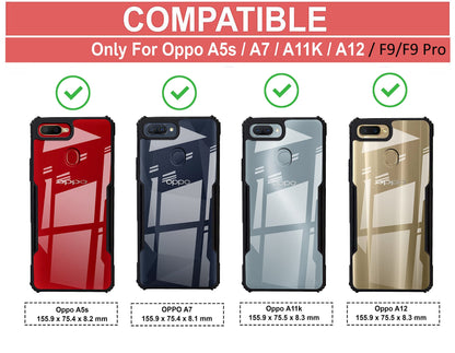 VAKIBO Super Premium Black Border Transparent Case With Corner Protection & Camera Protection Suitable for Oppo F9