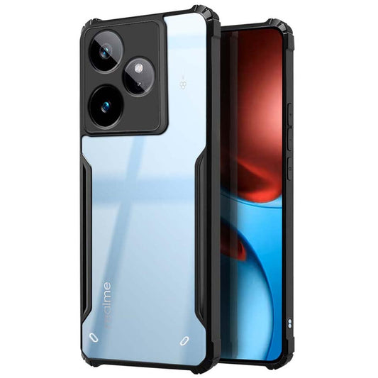 VAKIBO Best Selling Black and Transparent Coloured Made With Soft TPU and Acrylic Back Cover Case With 4 Corner and Camera Protection Suitable for Realme GT7