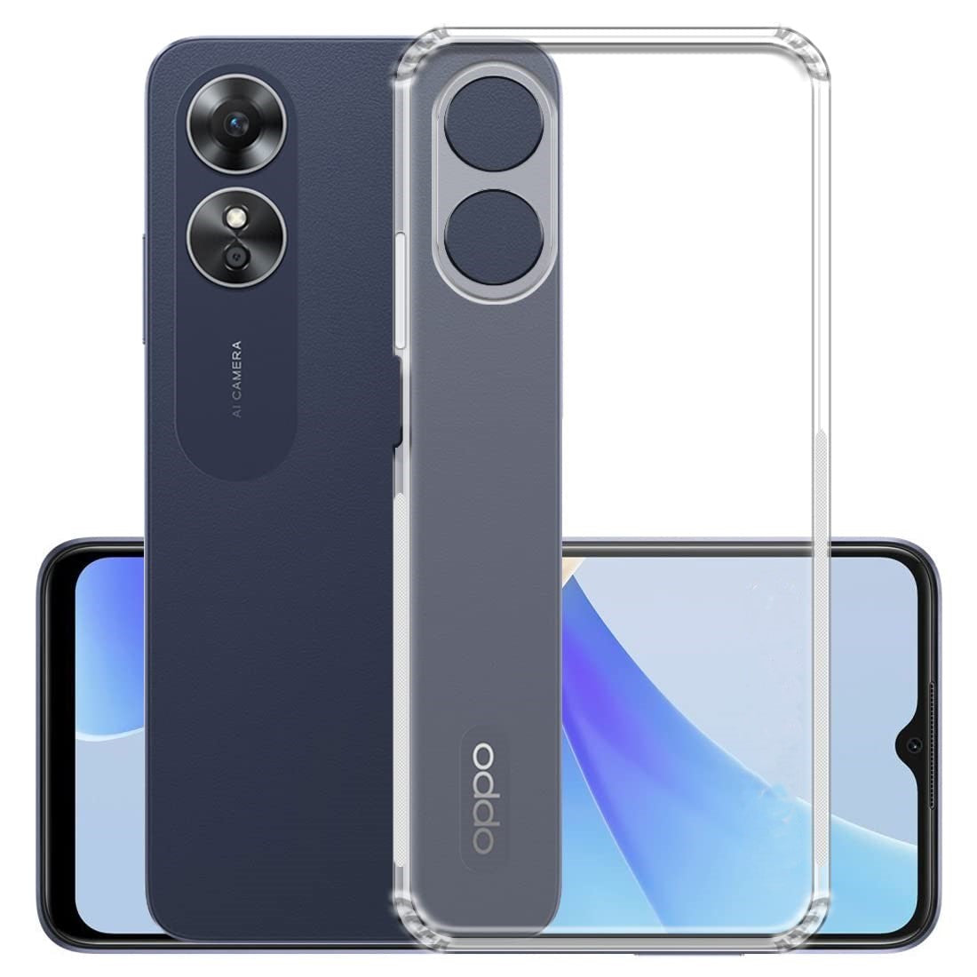 VAKIBO Premium Clear 1.5MM Thick Transparent Soft TPU Rubber Back Cover Case With Camera Protection Suitable for Oppo A38