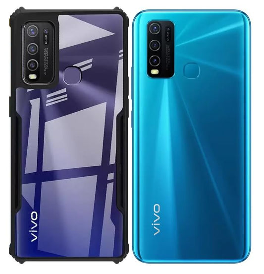 VAKIBO Super Premium Black Border Transparent Case With Corner Protection & Camera Protection Suitable for Vivo Y50