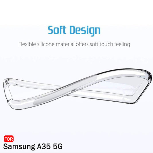 VAKIBO Premium Clear 1.5MM Thick Transparent Soft TPU Rubber Back Cover Case With Camera Protection Suitable for Samsung A35 5G