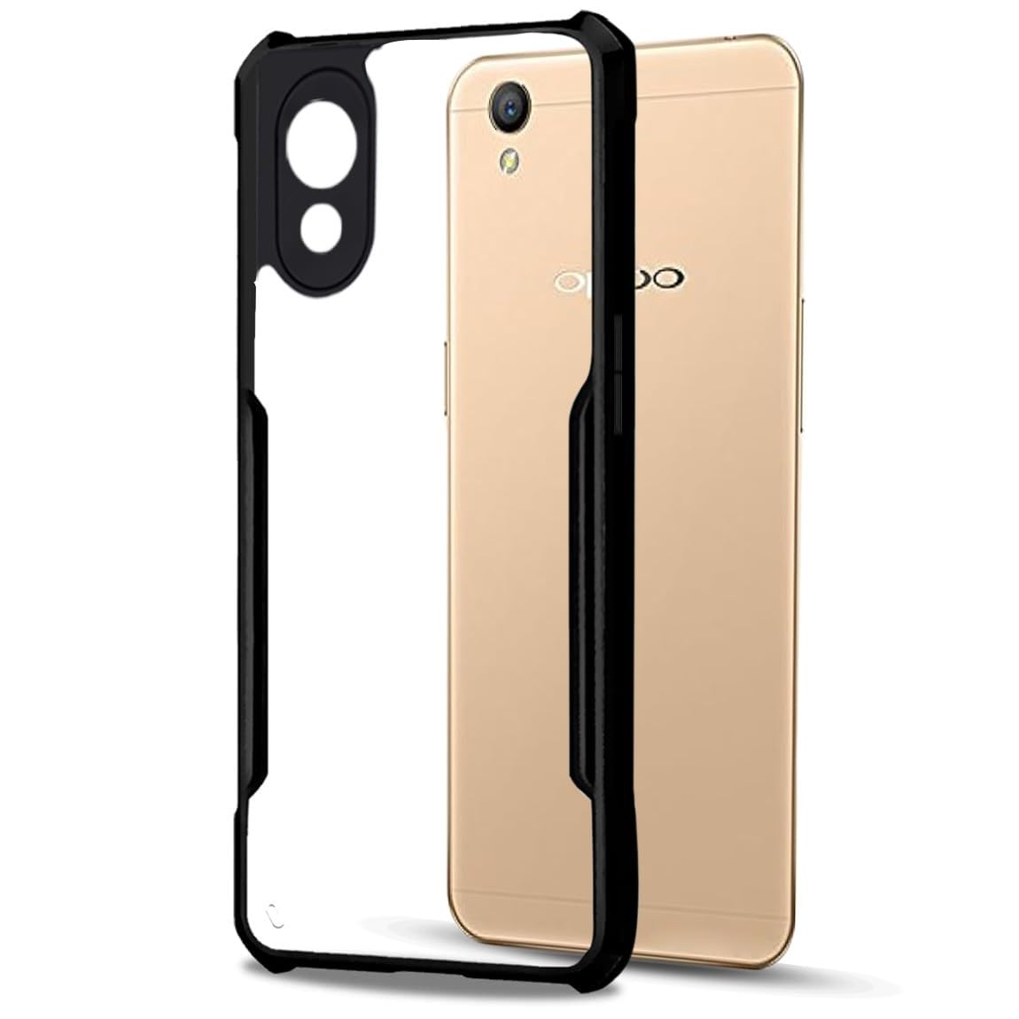VAKIBO Best Selling Black and Transparent Coloured Made With Soft TPU and Acrylic Back Cover Case With 4 Corner and Camera Protection Suitable for Oppo A37