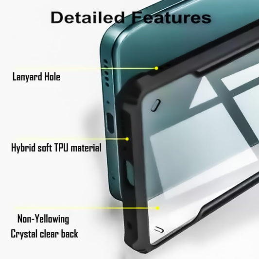 VAKIBO Best Selling Black and Transparent Coloured Made With Soft TPU and Acrylic Back Cover Case With 4 Corner and Camera Protection Suitable for Infinix Hot 10