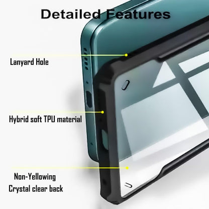 VAKIBO Best Selling Black and Transparent Coloured Made With Soft TPU and Acrylic Back Cover Case With 4 Corner and Camera Protection Suitable for Infinix Hot 10s