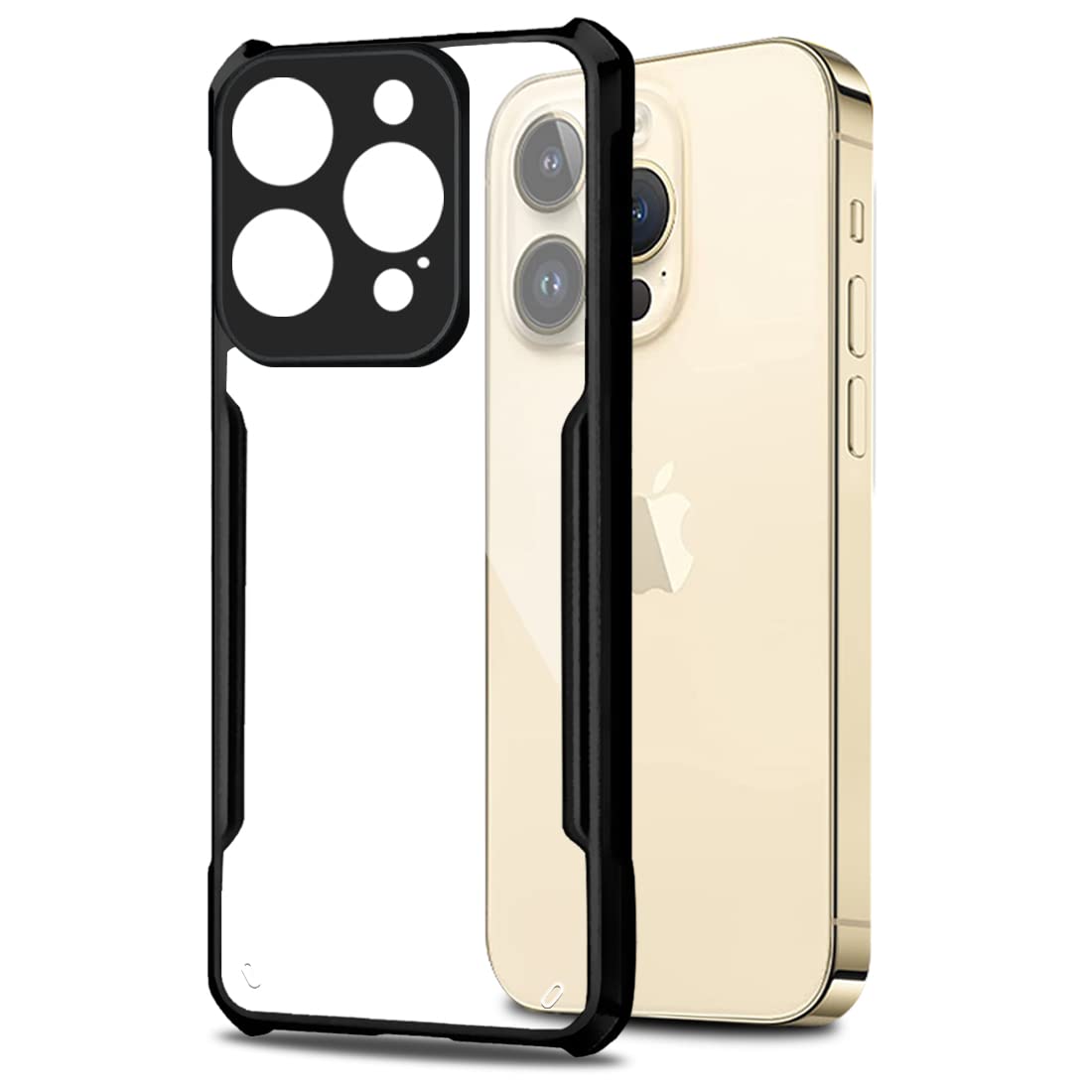 VAKIBO Best Selling Black and Transparent Back Cover Case Made With Soft TPU and Acrylic With 4 Corner and Camera Protection Suitable for Apple iPhone 14 Pro