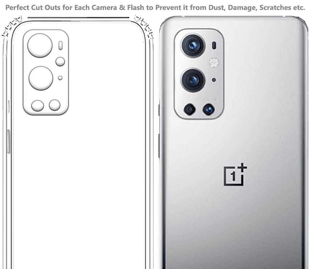 VAKIBO Premium Clear 1.5MM Thick Transparent Soft TPU Rubber Back Cover Case With Camera Protection Suitable for OnePlus 9 Pro