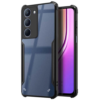 VAKIBO Best Selling Black and Transparent Back Cover Case Made With Soft TPU and Acrylic With 4 Corner and Camera Protection Suitable for Realme P3x