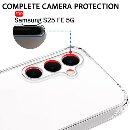 VAKIBO Premium Clear 1.5MM Thick Transparent Soft TPU Rubber Back Cover Case With Camera Protection Suitable for Samsung Galaxy S25 FE
