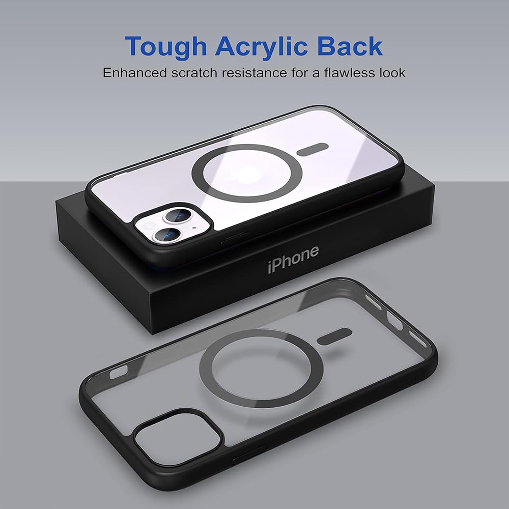 VAKIBO Megnatic Magsafe Black Soft with Hard back Back Cover Case With Camera Protection Ring Suitable for Apple iPhone 11 Pro Max