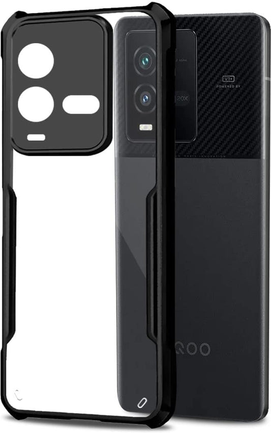 VAKIBO Super Premium Black Border Transparent Case With Corner Protection & Camera Protection Suitable for iQOO 10 5G