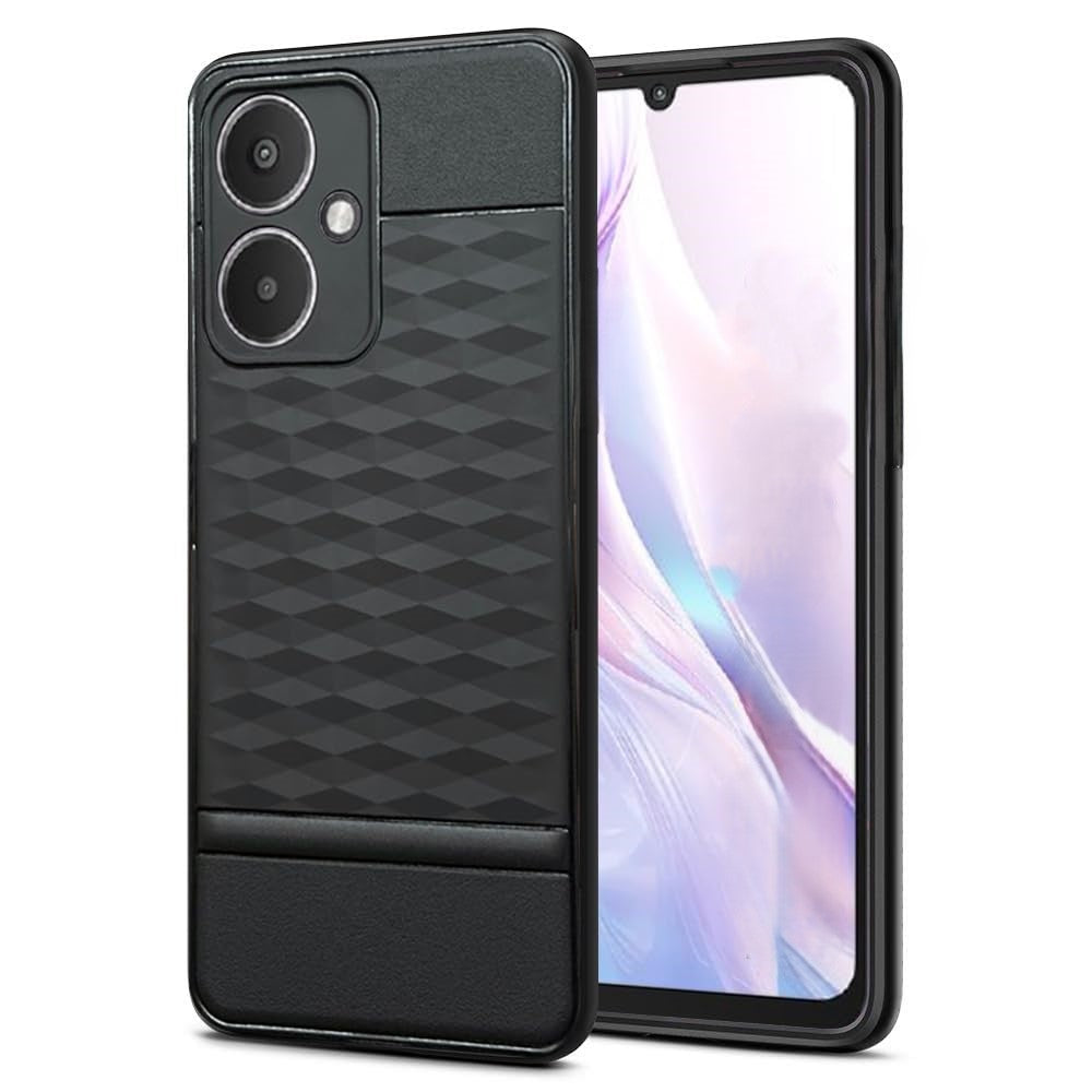 VAKIBO Parallax Design Black Coloured Made with Soft Rubber TPU Back Cover Case Camera Protection Ring Suitable for Oppo A59