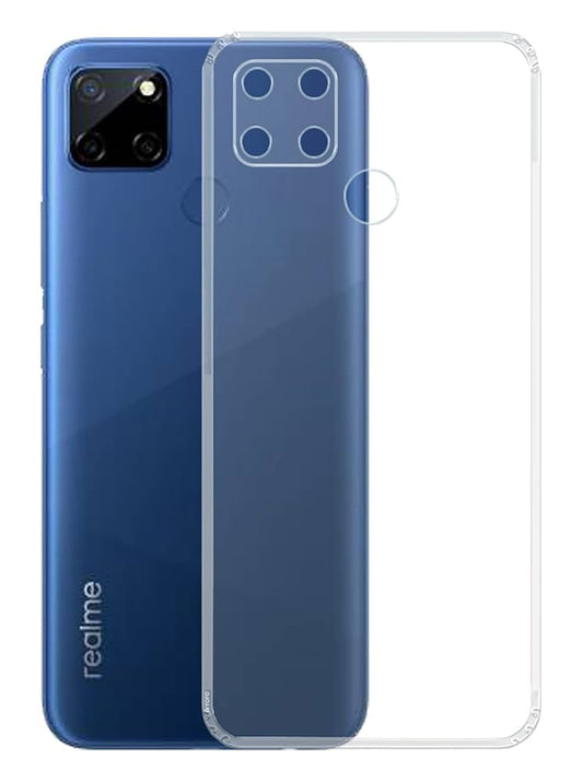 VAKIBO Super Premium Soft TPU Transparent Case With Dustplug,Side Grip,Corner Protection,lanyard Cuts,Camera Protection Suitable for Realme C25s