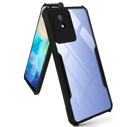 VAKIBO Super Premium Black Border Transparent Case With Corner Protection & Camera Protection Suitable for Vivo Y02