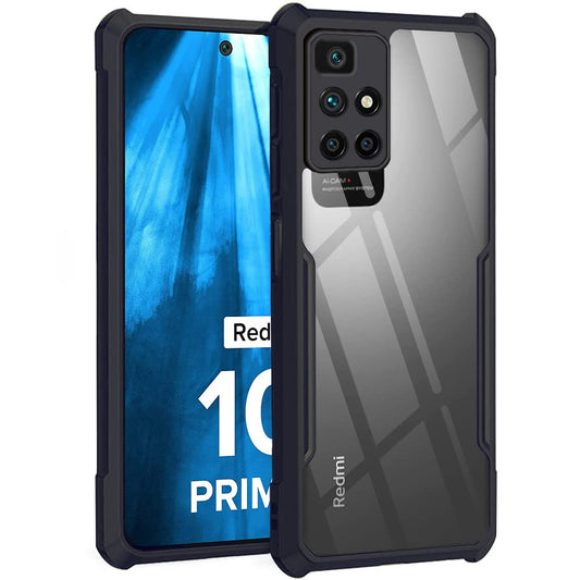 VAKIBO Super Premium Black Border Transparent Case With Corner Protection & Camera Protection Suitable for Mi Redmi 10 Prime