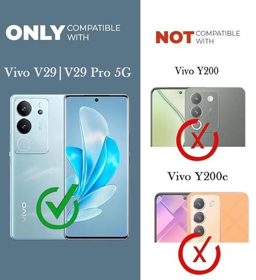 VAKIBO Premium Clear 2MM Thick Transparent Soft TPU Rubber Back Cover Case With Camera Protection Suitable for Vivo V29 Pro