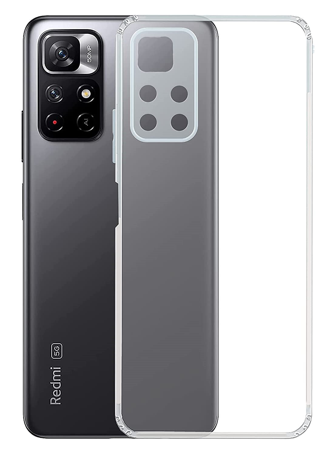VAKIBO Premium Clear 1.5MM Thick Transparent Soft TPU Rubber Back Cover Case With Camera Protection Suitable for Mi Redmi Note 11T