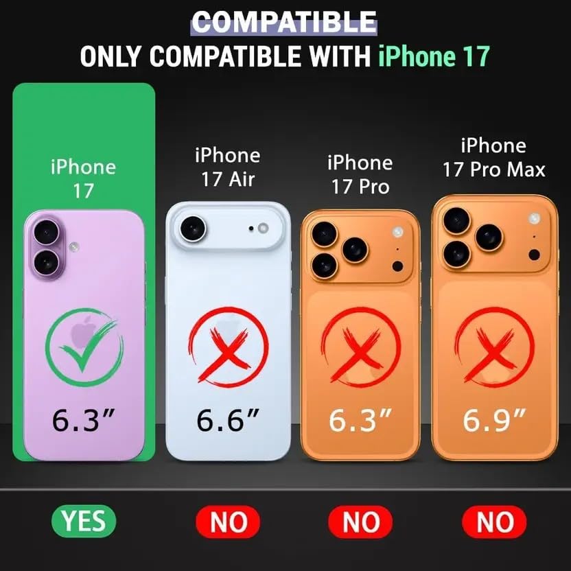 Super Premium Quality Tempered Glass Screen Guard Protector With Black Border Suitable For Apple iPhone 17